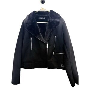 Women's Lauren Ralph Lauren Faux Shearling Moto Jacket XXL
